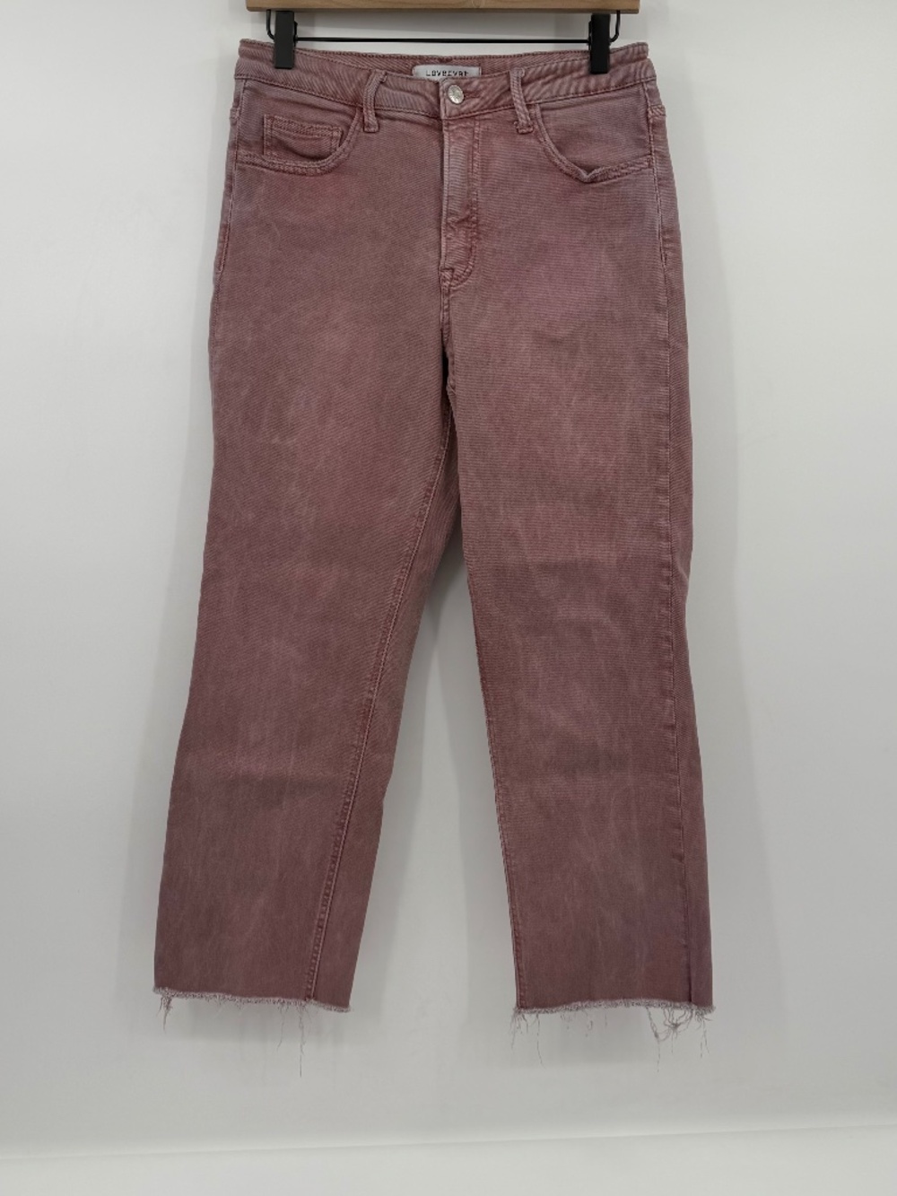 Lovervet by Vervet Jeans Women 30 Pink Cropped Ankle Straight Stretch Denim